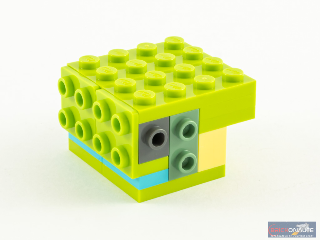 LEGO Vert Oiseau avec rouge Marbling avec bec étroit (64952)