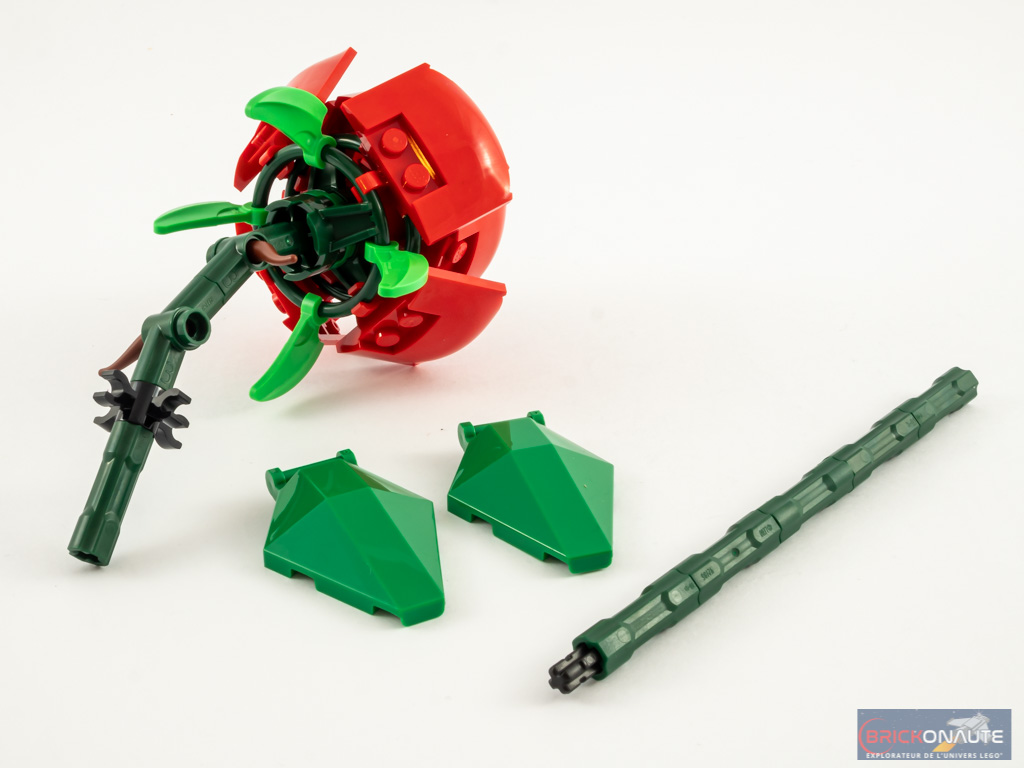 Rose Lego Avec Tige Verte Et Pétales Rouges Sur Surface Noire Ai Générative